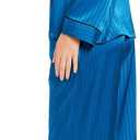 Lonxu Silk Satin Womens Pajama Sets Button Down Sleepwear Loungewear XL (Peacock Small Striped)