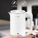 0.6L Small Electric Tea Kettle Lightweight, 20 Ounce Double Wall Hot Water Boiler Stainless Steel Auto Shut-off, 120V Portable Travel Electric Kettle Fast Boil for Tea and Coffee,White