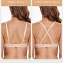 Wingslove Women's Sexy Lace Bra Mesh Balconette See Through Bralette Half Cup Sheer Bras Unlined Underwire Suppport (32B, Nude)