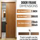 HBL 72Inch Pocket Door Hardware Kit with Soft Close Feature Heavy-Duty Aluminum Track Set, Smooth Sliding & Easy Installation Fits 23" to 36" Wide Single Doors, 72" Track Included.