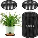 30 Packs 8 inches Large Plant Pot Saucers Heavy-duty Outdoor Plant Risers for Patio Deck Plant Risers for Planters Indoor Outdoor Plant Pot Feet Holder, Black