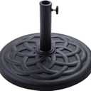 C-Hopetree 42 lb Heavy Duty Round Base Stand for Outdoor Patio Market Table Umbrella, Black