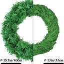 Artificial Christmas Wreath, Green Christmas Wreath16 Inch Canadian Pine Artificial Christmas Wreath Gifts for Christmas Party Decor, Front Door Wreath, Unlit, Pack of 4 (3, Green 16inch)