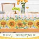 Romanstile Summer Tablecloth Rectangle, Sunflower Buffalo Plaid Decorative Table Cloths Stain Resistant Fabric Table Cover for Dinner/Party/Picnic/Indoor/Outdoor (Orange, 60 x 102 Inch)