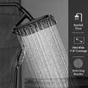 Veken 11.8 Inch Rectangle Rain Shower Head - Shower Heads with 6 Modes Handheld Spray Combo - Wide Rainfall shower with 70" Hose - 1.8gpm Dual Showerhead with Anti-Clog Nozzles - Matte Black