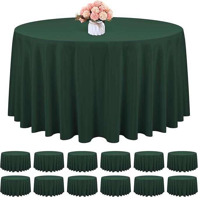 12 Pack Round Tablecloth 90 Inch - Green Polyester Tablecloth for Round Table, Premium Green Tableclothes Washable Fabric Table Cover for Wedding Party Banquet Restaurant Reception Dining 12 Pack Round Tablecloth 90 Inch - Green Polyester Tablecloth for Round Table, Premium Green Tableclothes Washable Fabric Table Cover for Wedding Party Banquet Restaurant Reception Dining