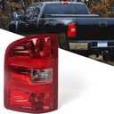 Huray Left Tail light Assembly Compatible with Chevy Silverado 2007-2013 1500 2500 HD 3500 HD OE Style Rear Brake Lamp (Red Trim) (Left (Driver Side))