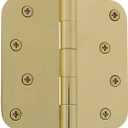 Nostalgic Warehouse 746087 4" Steeple Tip Residential 5/8" Radius Corners Door Hinge, Polished Brass