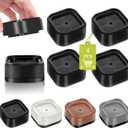 4 Pack Furniture Risers 1 Inch, Adjustable Bed Risers Heavy Duty for Table Desk Couch Chair Sofa Cabinet Bed Legs Dorm, Square Stackable Bed Raisers Blocks Lift Height 1", 2" or 3", Black