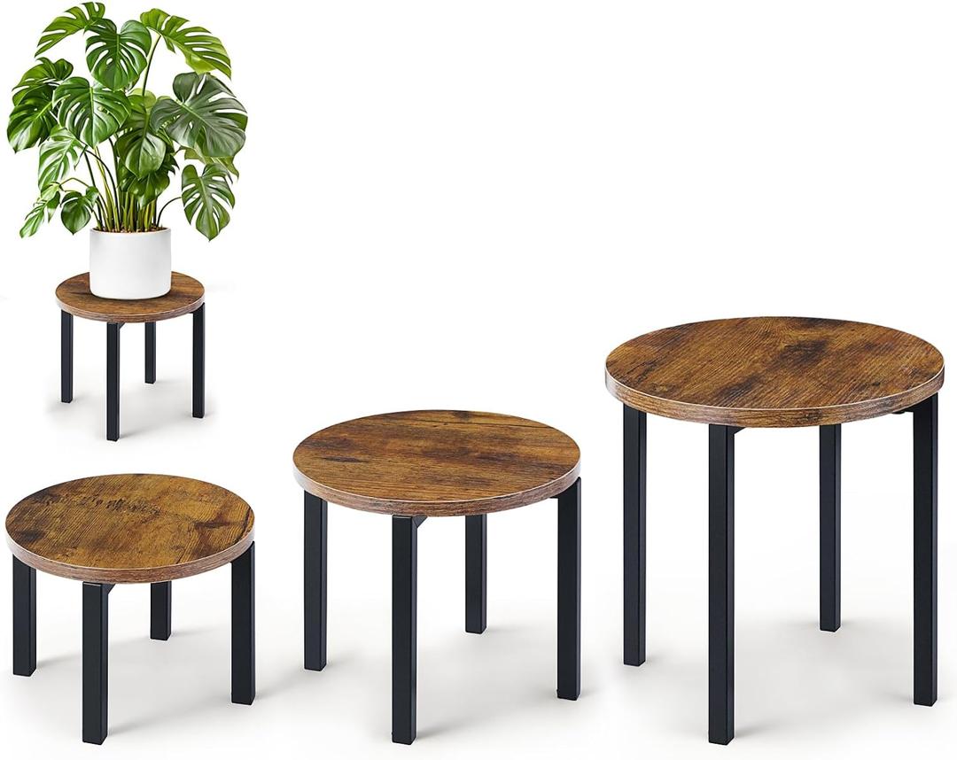 Amaoot 3-Pack Plant Stands Indoor, Plant Flower Display Shelf, Heavy Duty Flower Pot Stands for Multiple Plant Fits Living Rooms, Balconies, Offices(Fits 5" -12" Pots)