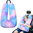 Atablyn Children Travel Pillow Car Pillow Removable U-Shaped Pillow for Adults to Support Head and Body in The Back Seat of Long Car Trips