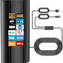 Digital TV Antenna, 1800+ Miles Range, Portable HD Indoor Antenna for Smart TV, Supports 4K Full HD, 36ft Coax HDTV Cable