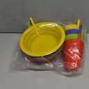 PLASKIDY Cereal Bowls with Straws & Kids Straw Cups - Set of 4 Kids Plastic Bowls with Straws & 4 Straw Cups for Kids BPA Free Dishwasher Safe Kids Bowls with Built-In Straw Include 3 Cleaning Brushes