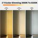Corner Lamp 55”Black Floor Lamp Aesthetic Aluminum Alloy Easy Install Adjustable 3000K/4500K/6500K Led Corner Floor Lamp for Cozy Ambiance Perfect for Living Room Bedroom Gaming Room