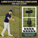 40'L x 11'W x 11'H Batting Cage Net 36 Ply PE Heavy Duty Baseball & Softball Batting Cage Netting Fully Enclosed Batting Cages for Backyard with Door (Net Only No Frame)