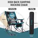 FUNDANGO Oversized Rocking Camping Chair 440Lbs Padded Folding Camp Chairs, Black Rockcomfy-1 Pack