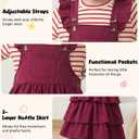 grehava Toddler Girls 2T Spring Dress with Easy-to-Wear Striped Long Sleeve Top Comfortable & Convenient for Busy Parents Burgundy 24M