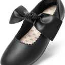 Dream Pairs Girls Ballerina Flats Mary Jane Front Bow Dress Shoes (1 Little Kid, Black)