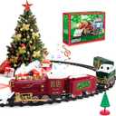 Train Sets-Electric Train Set for Boys, Christmas Train for Around The Tree w/Steam Locomotive Engine with Light&Sound,Carriage&Train Tracks, Battery Operated Train Toys for Toddlers Kids 4-7