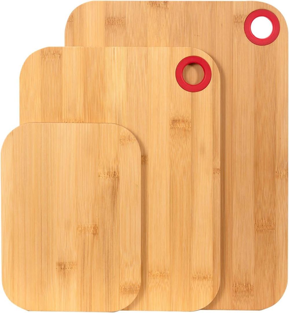 Cutting Boards for Kitchen Set of 3,Organic Bamboo 13"x9.5" Cutting Board,Charcuterie Boards,Butcher Block Cutting Board,Chopping Board