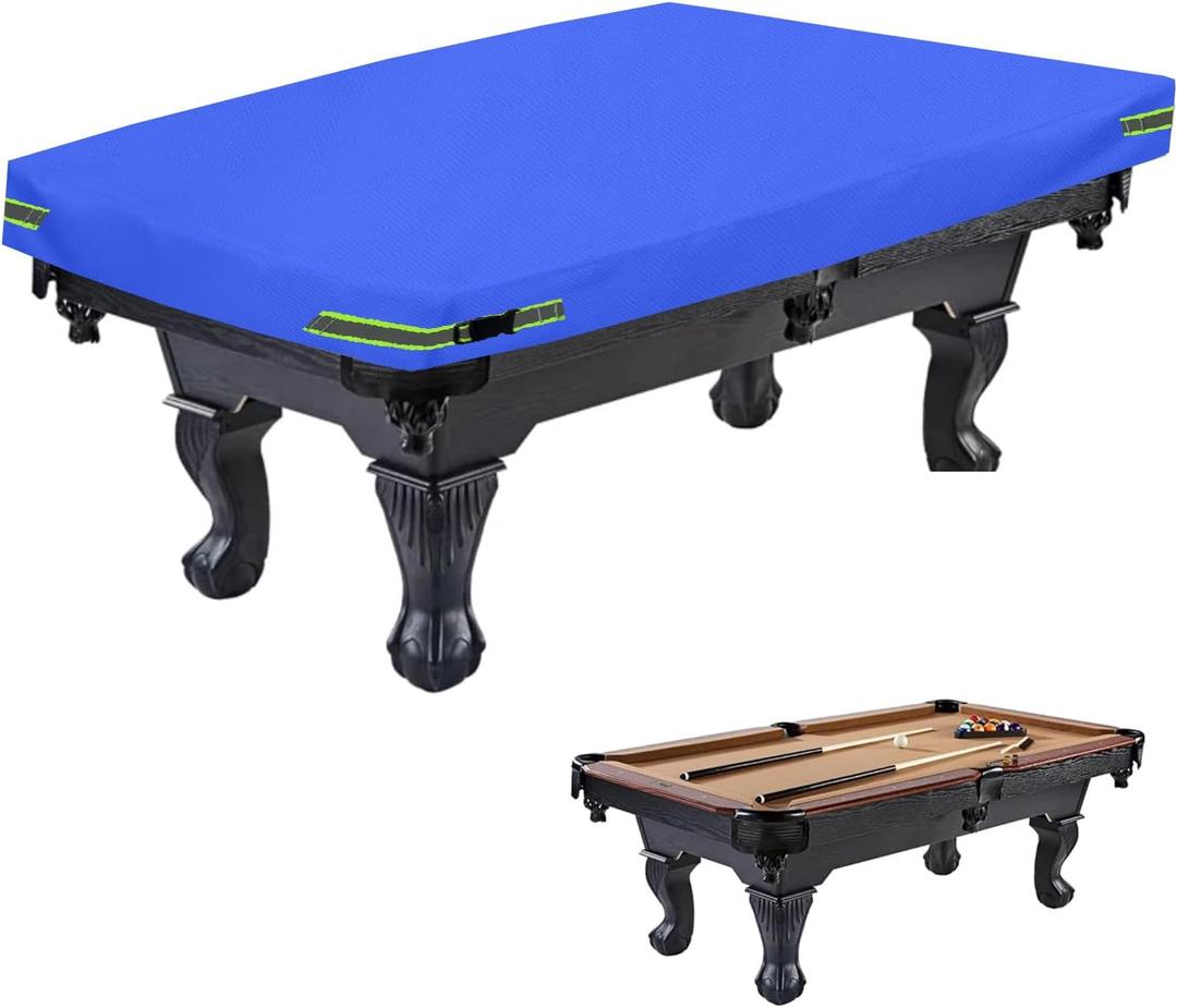 Pool Table Cover - Billiard Table Cover, 600D Waterproof Covers for Billiard Pool Table, Heavy Duty Scratched-Free UV Protection Snooker Furniture Table Cover (7ft, Blue)