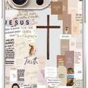 Christian Aesthetic Case Compatible with iPhone 16 Pro, Jesus Cross Case for iPhone 16 Pro, Cool TPU Shockproof Case Cover