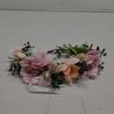 Vivivalue Women Floral Crown Flower Garland Headband Hair Wreath Floral Headpiece Halo Boho with Ribbon Wedding Party Photos Pink (46)