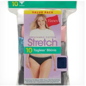 Hanes Women's Bikini Underwear Pack, Classic Cotton Bikini Panties, 10-Pack (Colors May Vary) (7, Solid/Print Mix)