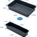Gonice 13 PCS Drawer Organizer Tray, Interlocking Office Desk Drawer Storage, Black Plastic Organizer Bins for Office Supplies and Tools, Desk Drawer Organizer for Bathroom and Kitchen