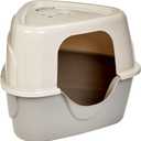 Amazon Basics Cat Litter Box with Lid, No-Mess, Spacious Enclosed Design with Odor Control, Easy Access, Stain Resistant, 26" x 23" x 20", Charcoal