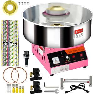 Cotton Candy Machine Commercial, Electric Cotton Candy Maker, 1080W Candy Floss Maker with Sugar Scoop and Lights Music, Perfect for Family Party Amusement Park Carnival