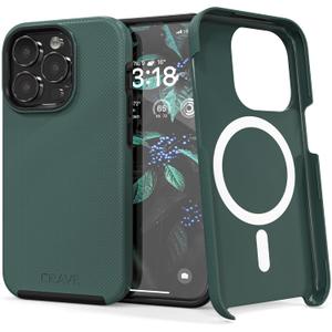 Crave Dual Guard for iPhone 15 Pro Case, Compatible with MagSafe Shockproof Protection Dual Layer Case for Apple iPhone 15 Pro (6.1") - Forest Green