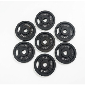 FitVibs Cast Iron Olympic Plate Weights 2.5 lbs, Set of 7