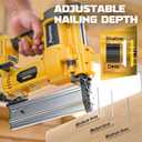 Cordless 2" Brad Nailer Compatible with Dewalt 20V Battery (No Battery), 2-in-1 Electric Nail /Staple , 18 Gauge Nail Battery Powered with 1000 Nails for Wood Carpentry, 7.2LB