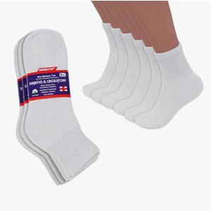 Diabetic Ankle Socks, Non-Binding Circulatory Doctor Approved Cushion Cotton Quarter Socks for Men & Women, 3 Pairs