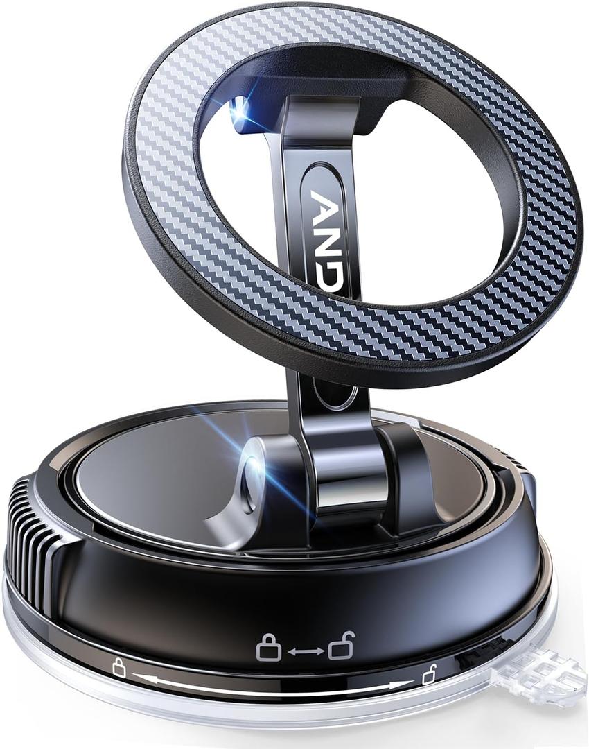 Car Phone Holder for Magsafe [78+LBS Strongest Suction & 2400gf Strongest Magnetic] 360 Adjustable Car Phone Mount, Phone Holders for Your Car for iPhone 16 Pro Max 15 14 13 12 Plus (Carbon Fiber)
