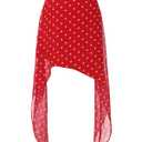 EXLURA Women Summer Boho Skirts Polka Dot Asymmetrical Midi Skirts Red (Red, XS)