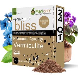 Vermiculite Bliss (24 Qts) - Organic Vermiculite for Gardening - Fine Grade Vermiculite for Plants - 100% Natural Soil Amendment for Plants, Potting Soil, Garden Soil, Perlite, & Seed Starting Mix