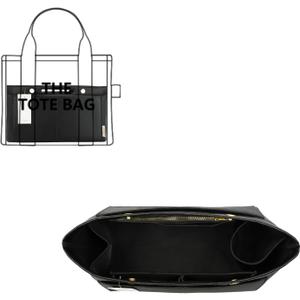 ZTUJO Purse Organizer Insert For Handbag & Tote Shaper,Tote Bag Organizer Insert For Speedy Neverful, (Small, Silky Black)