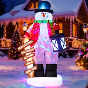 8ft Christmas Inflatable Snowman Built-in Colorful LED Lights,Inflatable Outdoor Holiday Yard Decorations,IP44 Weatherproof,Xmas Blow Up Decorations for Garden Lawn Indoor Holiday Party Decor