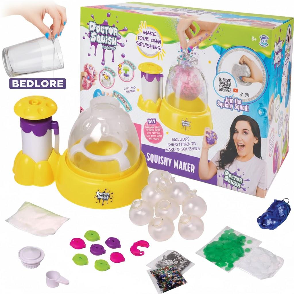 Doctor Squish Squishy Maker Station | DIY Make Your Squishies Kit | All Inclusive with Sparkles & Slime Powder | Ages 8 & Up