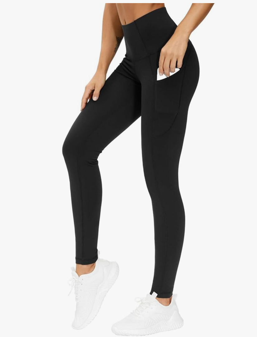 THE GYM PEOPLE Thick High Waist Yoga Pants with Pockets, Tummy Control Workout Running Yoga Leggings for Women, 2XL