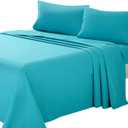 ARTALL Soft Microfiber Bed Sheet Set 4-Piece with Deep Pocket Bedding - Queen, Teal