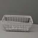 LeleCAT White Hanging Kitchen Baskets For Storage Adhesive Sturdy Small Wire Storage Baskets No Drilling Wall Mounted Kitchen Food Pantry Bathroom Shelf Storage, 4 PACK, White