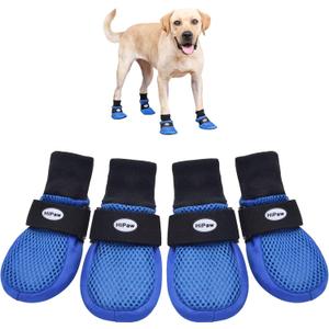 Hipaw Breathable Dog Shoes for Medium Large Dogs,Comfortable Dog Boots with Non-Slip Soles,Paw Protectors for Cold or Hot Pavement,Dog Booties for Hardwood Floors Daily Walking (XL (Insole Width 2.8") for 72-94 lbs, Blue)