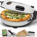 Eatex Electric Pizza Oven Indoor, 12 Inch Countertop Pizza Oven, Portable Stone Pizza Oven, Heats up to 790F for Crispy Crust, Pizza Maker Machine for Home  Cream