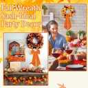 2PCS Fall Wreath Sash for Front Door - Autumn Wreath Satin Sash Embroidery Monogram Pumpkin Maple Leaf Harvest Decorative Door Hanger Garland Yard for Thanksgiving Gifts, DIY Sash Decor(55 x 5 inches)