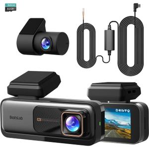 4k Dash Cam Front and Rear, 24/7 Parking Monitor with Hardwired Kit, 170 Ultra Wide Dashcam, ADAS, IMX415 Sensor, Night Vision, WDR, Loop Recording, 5G/2.4G WiFi & GPS, Free 64GB Card (Silver)