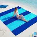 BYDOLL Beach Blanket 78''X81'' Waterproof Sandproof Suits1-4 Adults Oversized Lightweight Large Blanket Picnic Mat for Beach Sand Free Travel Camping Hiking Picnic (Blue2 Mix)
