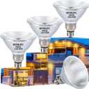 Par38 Outdoor Flood Light Bulb,4 Pack Halogen Flood Light Bulbs, 80W Dimmable Flood Light Bulbs with E26 Base, 2800K Warm White Floodlight Bulbs Outdoor and Indoor